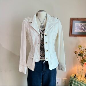 Vintage y2k Danier White fitted leather jacket